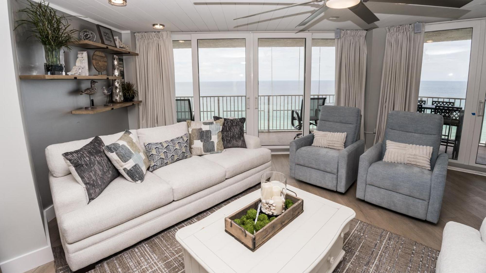 New Rental - 3Br 3Ba Corner Beachfront - 2024 Remodel - 3 Pools, Tiki Hut, Gym, Tennis Panama City Beach Bagian luar foto